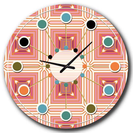 Designart Geometric Retro Design II Mid-Century Modern Wall Clock